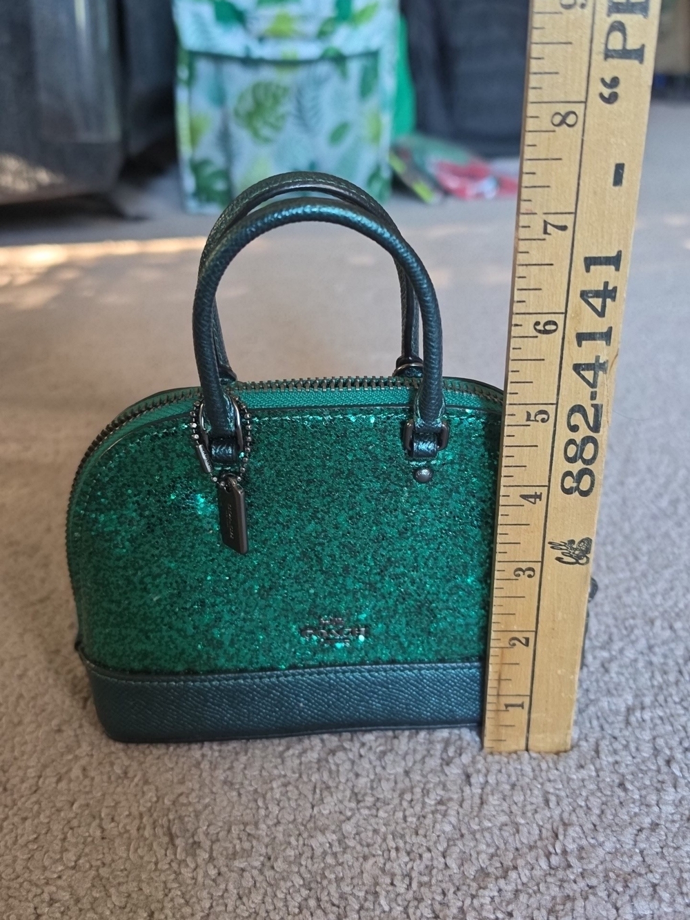 Coach Wizard of Oz Emerald Glitter Micro Mini Sierra Satchel - Picture 9 of 11